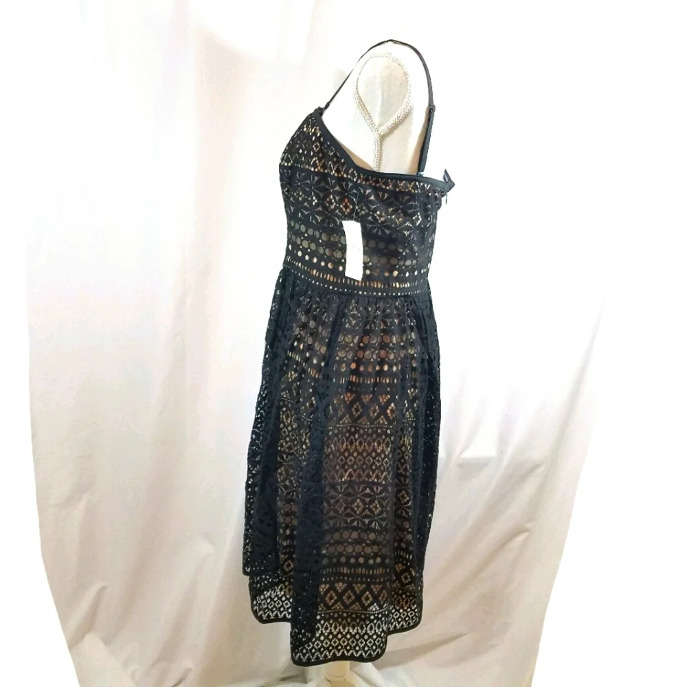 Jessica Simpson Black and Tan Dress 12 NWT